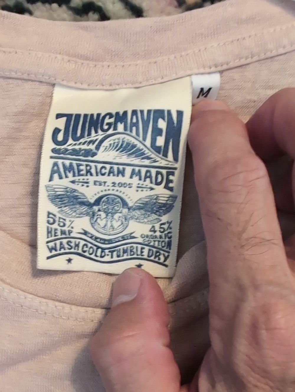 Jungmaven Men's Crewneck T‑Shirt in Light Pink - Picture 2 of 5